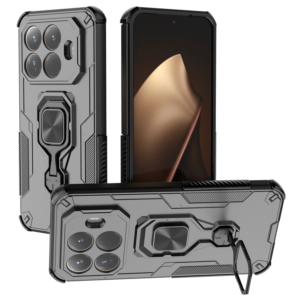 For Xiaomi 15T Pro Case Rotatable Ring Kickstand PC + TPU Shockproof Phone Cover