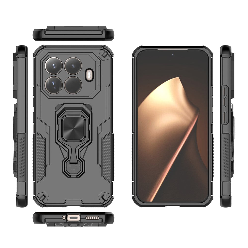 For Xiaomi 15T Pro Case Rotatable Ring Kickstand PC + TPU Shockproof Phone Cover