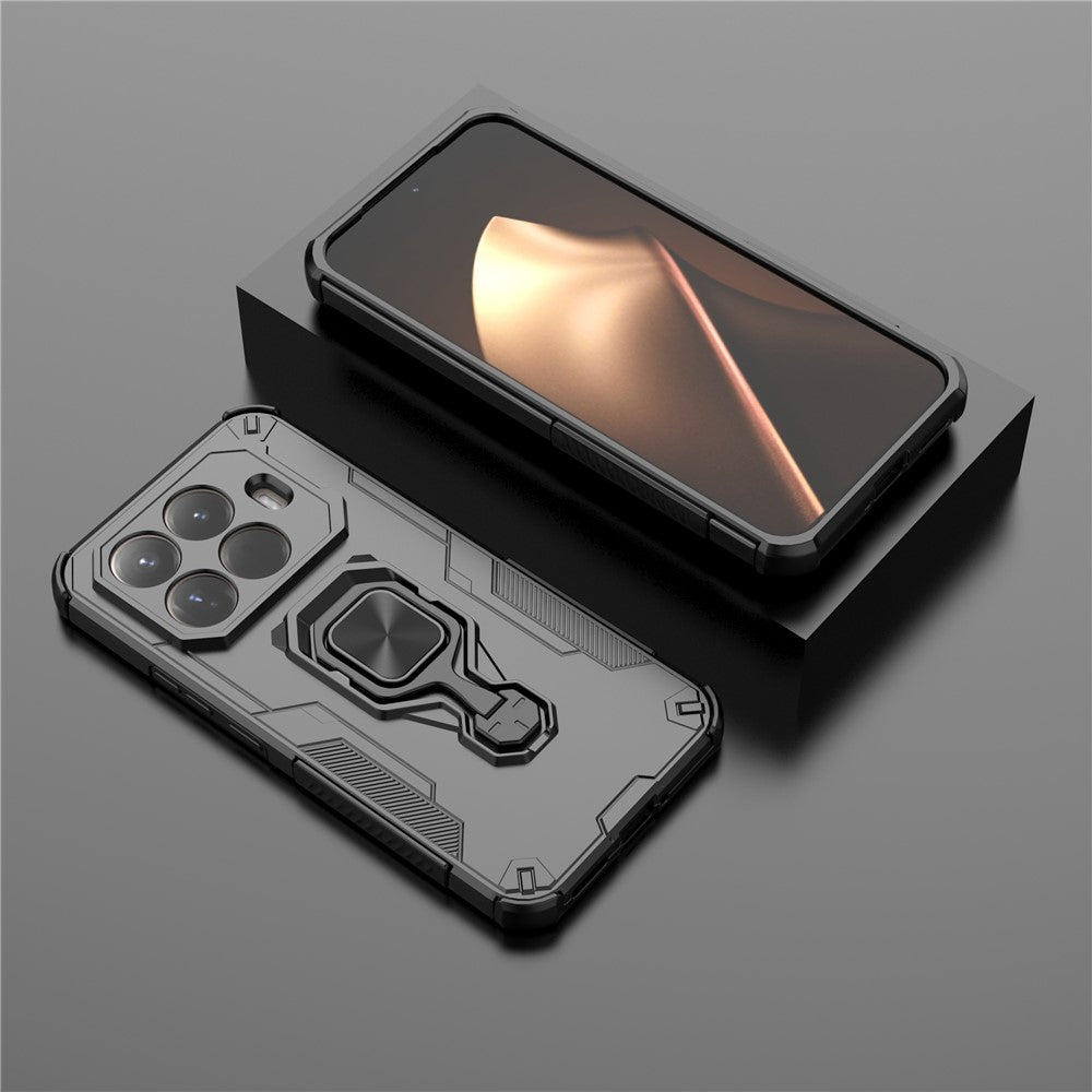 For Xiaomi 15T Pro Case Rotatable Ring Kickstand PC + TPU Shockproof Phone Cover
