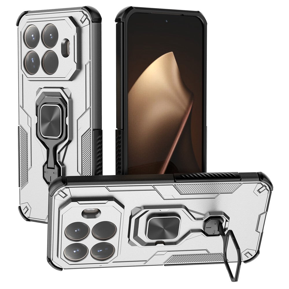 For Xiaomi 15T Pro Case Rotatable Ring Kickstand PC + TPU Shockproof Phone Cover