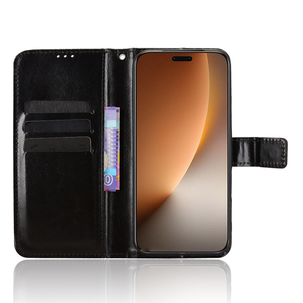 For Honor Magic8 Pro 5G PU Leather Case with Strap Crazy Horse Texture Phone Wallet Cover