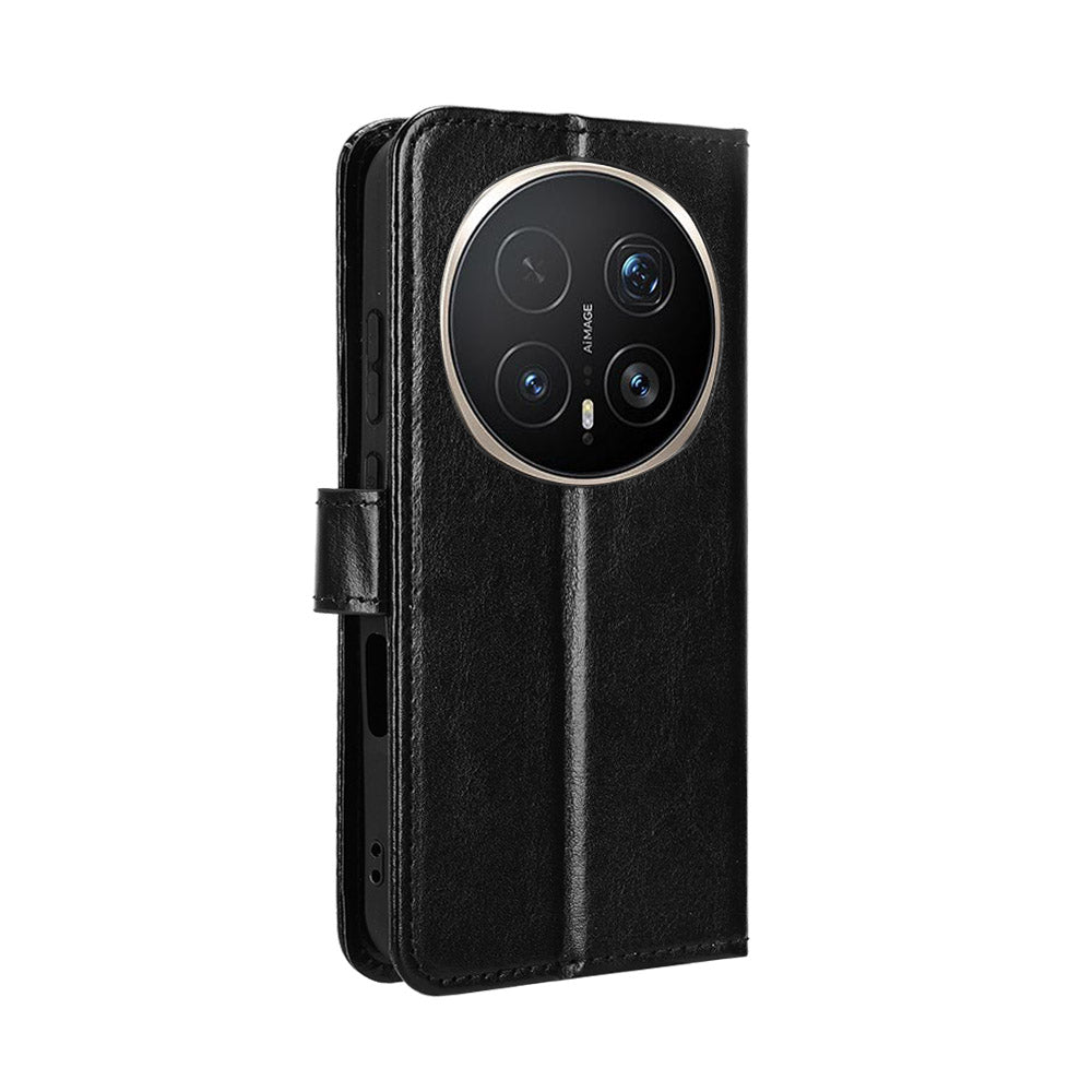 For Honor Magic8 Pro 5G PU Leather Case with Strap Crazy Horse Texture Phone Wallet Cover