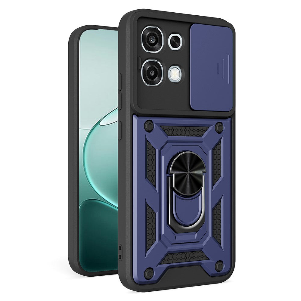 For Oppo A6 Pro 5G  /  4G  /  F31 5G Case with Slide Camera Lid PC + TPU Kickstand Phone Cover