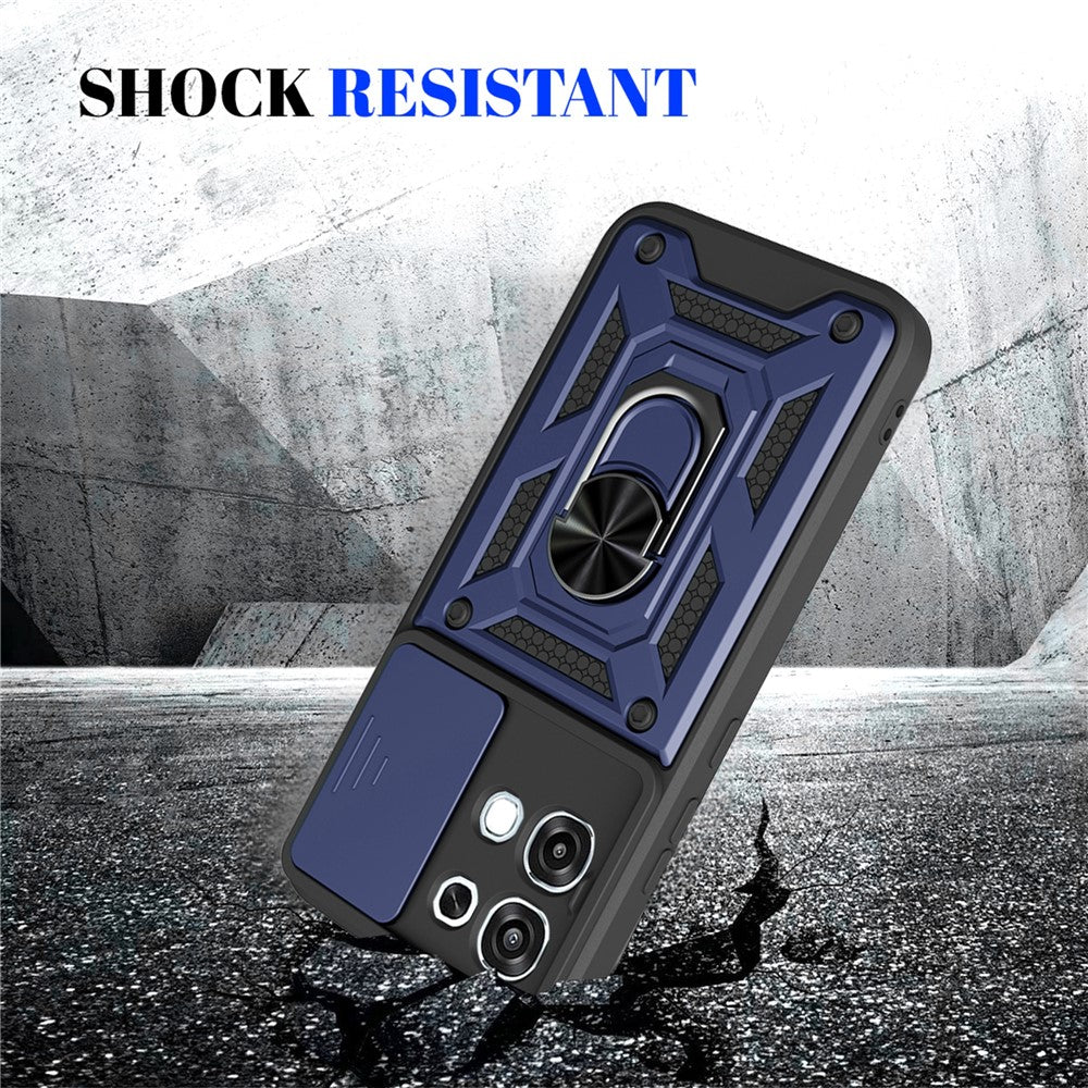 For Oppo A6 Pro 5G  /  4G  /  F31 5G Case with Slide Camera Lid PC + TPU Kickstand Phone Cover