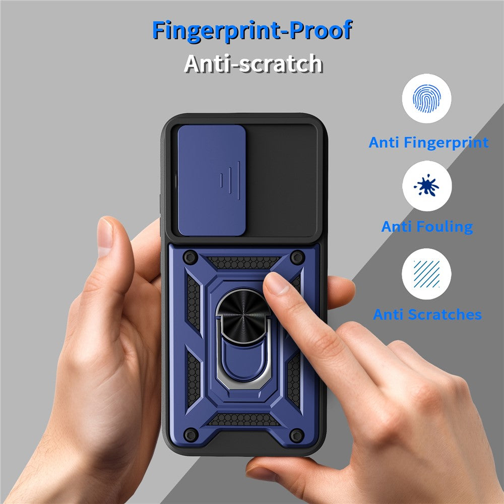 For Oppo A6 Pro 5G  /  4G  /  F31 5G Case with Slide Camera Lid PC + TPU Kickstand Phone Cover
