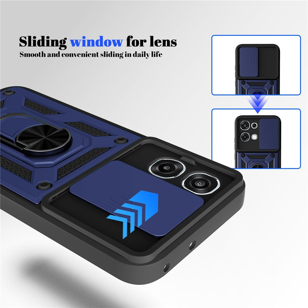 For Oppo A6 Pro 5G  /  4G  /  F31 5G Case with Slide Camera Lid PC + TPU Kickstand Phone Cover