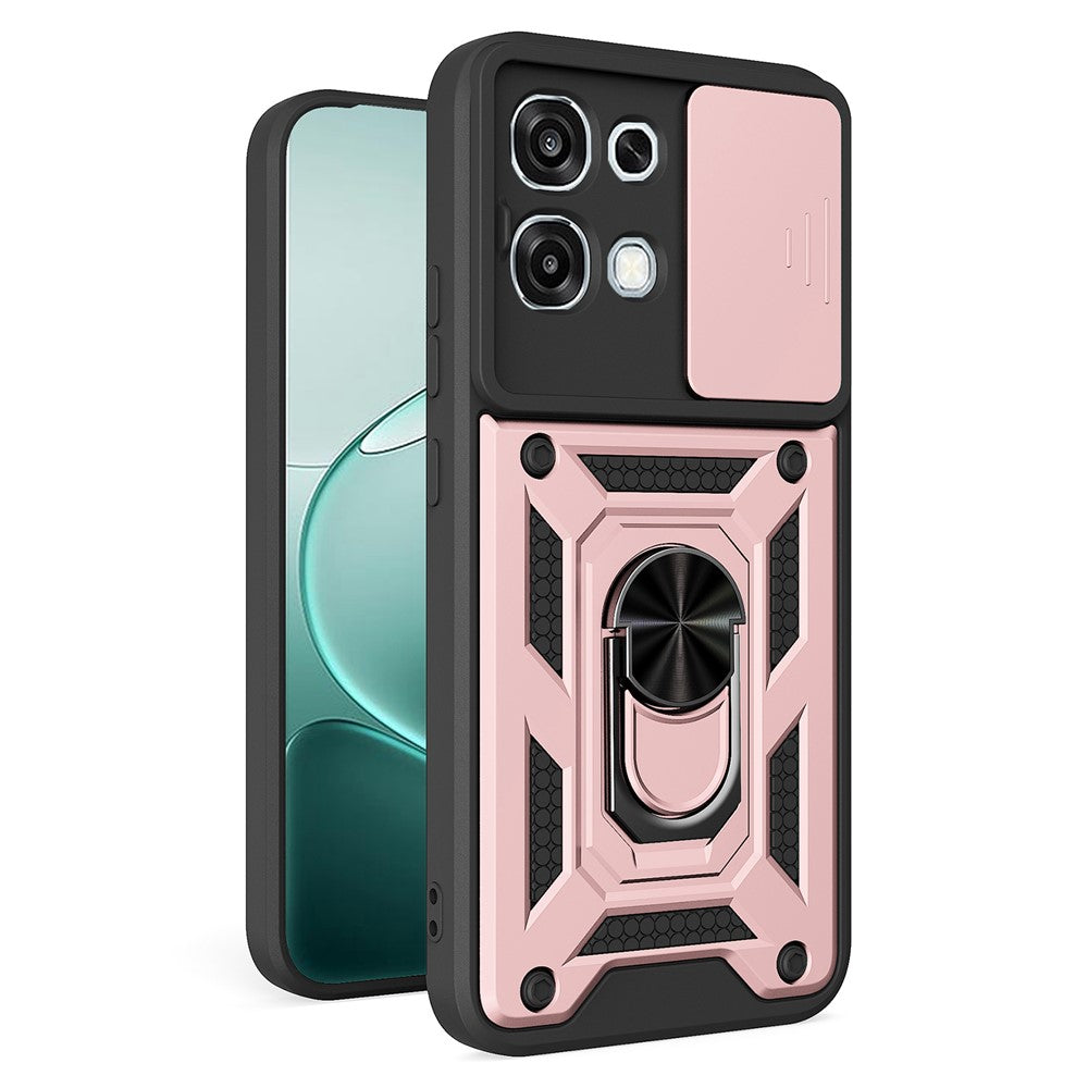 For Oppo A6 Pro 5G  /  4G  /  F31 5G Case with Slide Camera Lid PC + TPU Kickstand Phone Cover