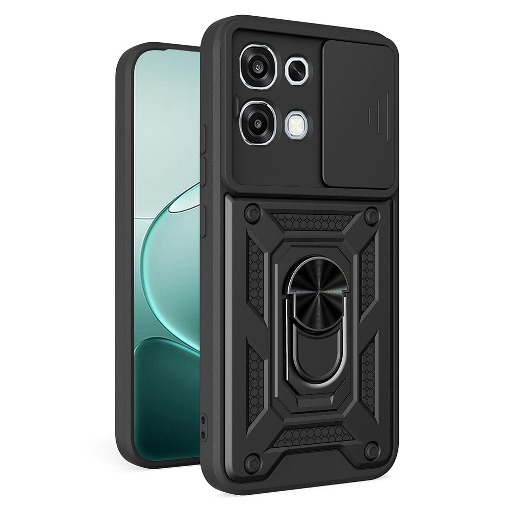 For Oppo A6 Pro 5G  /  4G  /  F31 5G Case with Slide Camera Lid PC + TPU Kickstand Phone Cover