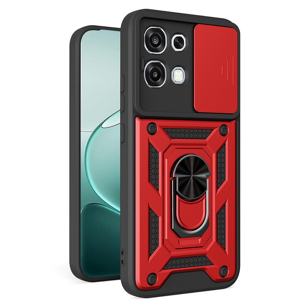 For Oppo A6 Pro 5G  /  4G  /  F31 5G Case with Slide Camera Lid PC + TPU Kickstand Phone Cover