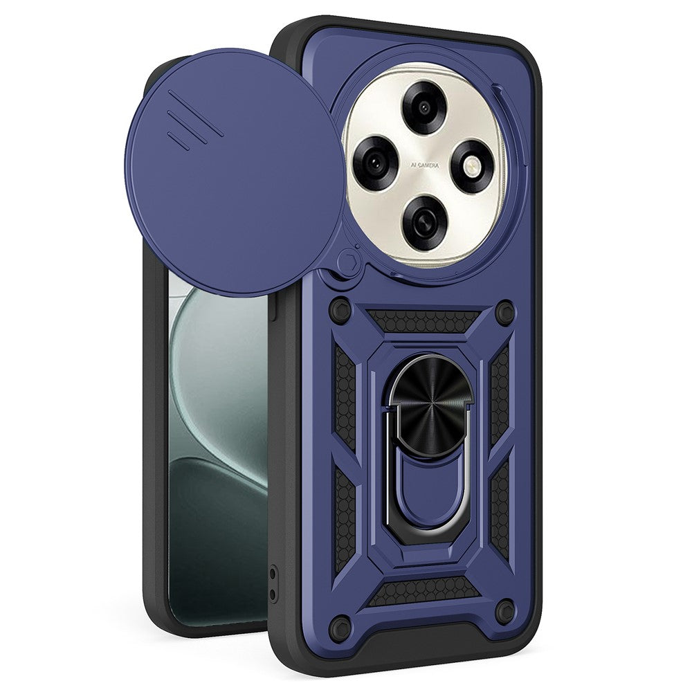 For Oppo F31 Pro 5G Case with Slide Camera Lid PC + TPU Kickstand Phone Cover