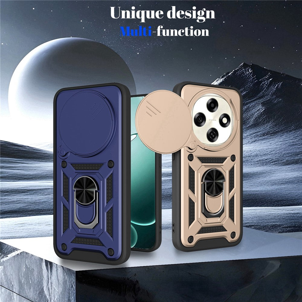 For Oppo F31 Pro 5G Case with Slide Camera Lid PC + TPU Kickstand Phone Cover