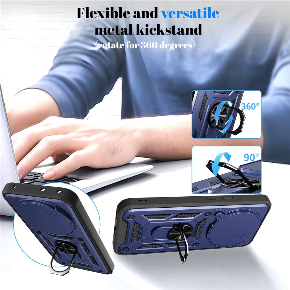 For Oppo F31 Pro 5G Case with Slide Camera Lid PC + TPU Kickstand Phone Cover