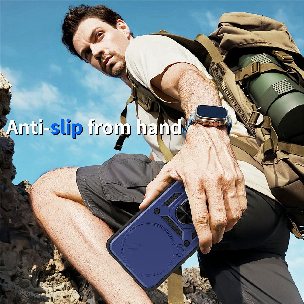 For Oppo F31 Pro 5G Case with Slide Camera Lid PC + TPU Kickstand Phone Cover