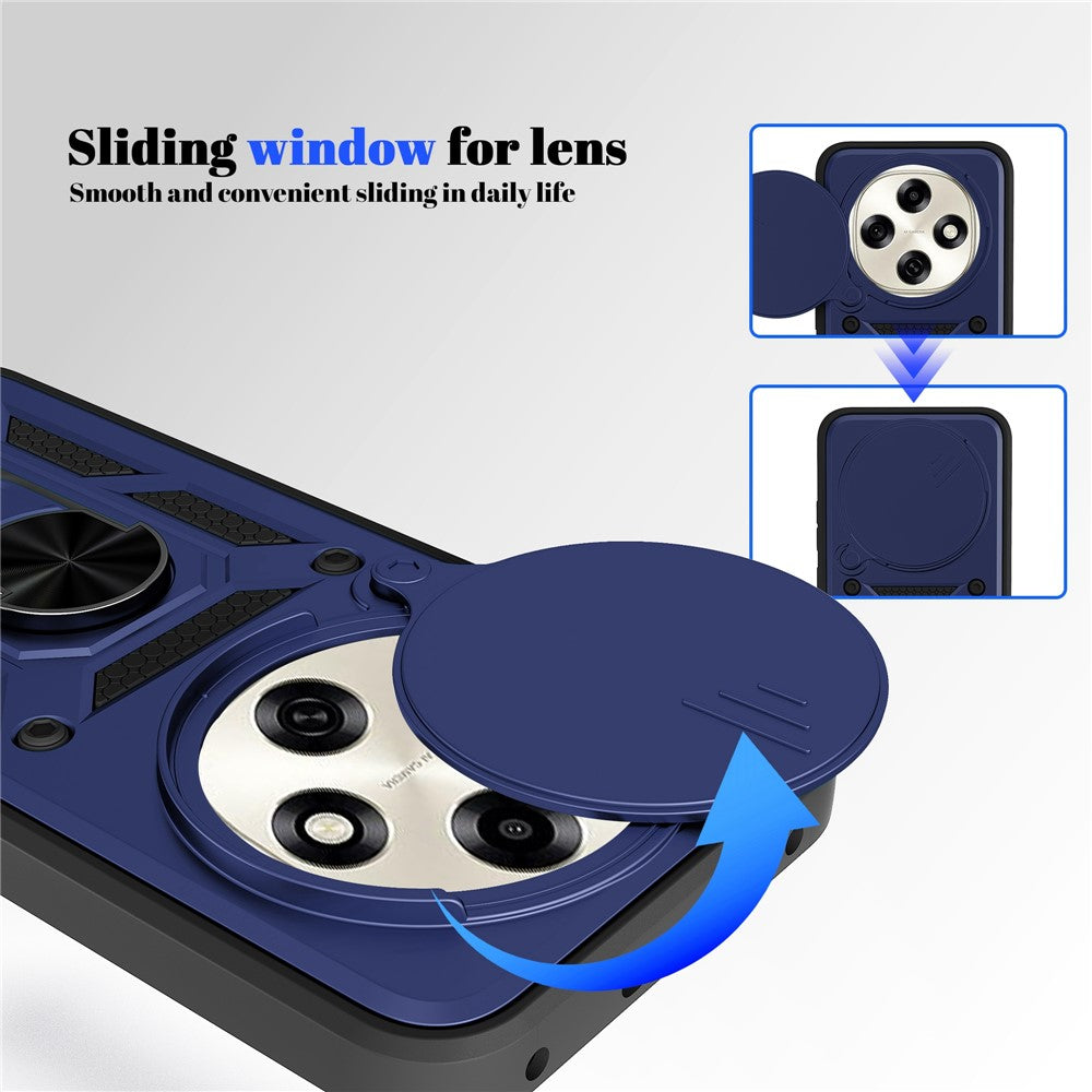 For Oppo F31 Pro 5G Case with Slide Camera Lid PC + TPU Kickstand Phone Cover