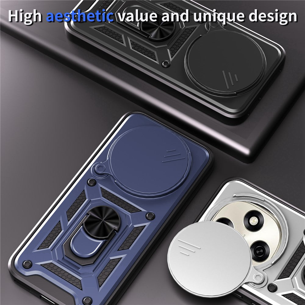 For Oppo F31 Pro 5G Case with Slide Camera Lid PC + TPU Kickstand Phone Cover