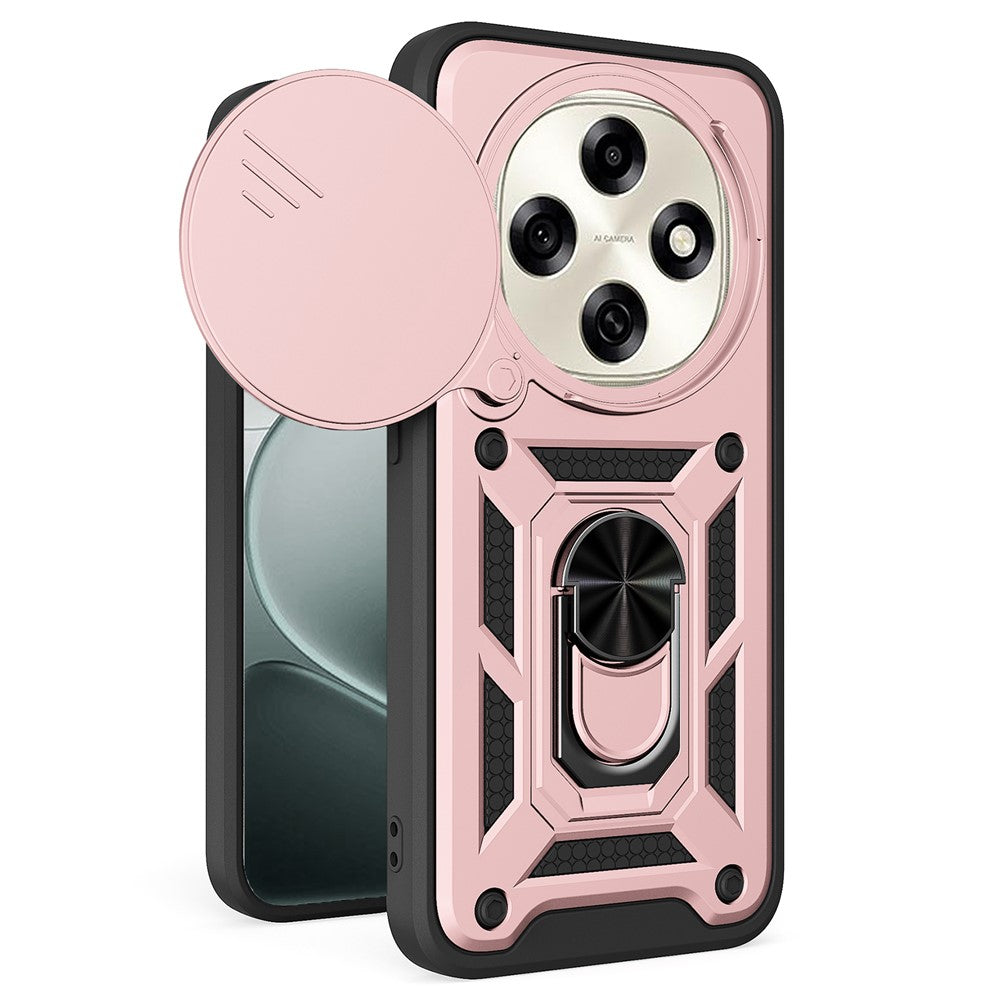 For Oppo F31 Pro 5G Case with Slide Camera Lid PC + TPU Kickstand Phone Cover