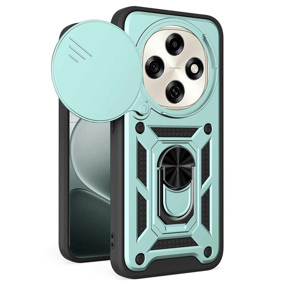 For Oppo F31 Pro 5G Case with Slide Camera Lid PC + TPU Kickstand Phone Cover