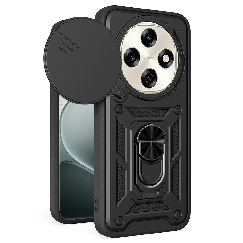 For Oppo F31 Pro 5G Case with Slide Camera Lid PC + TPU Kickstand Phone Cover