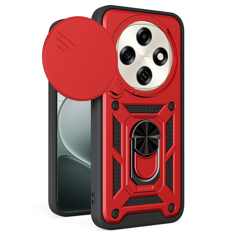 For Oppo F31 Pro 5G Case with Slide Camera Lid PC + TPU Kickstand Phone Cover