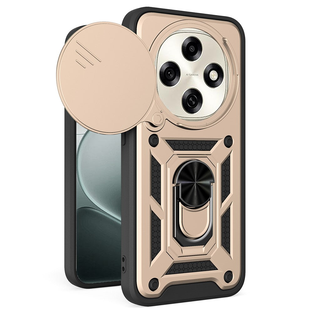 For Oppo F31 Pro 5G Case with Slide Camera Lid PC + TPU Kickstand Phone Cover