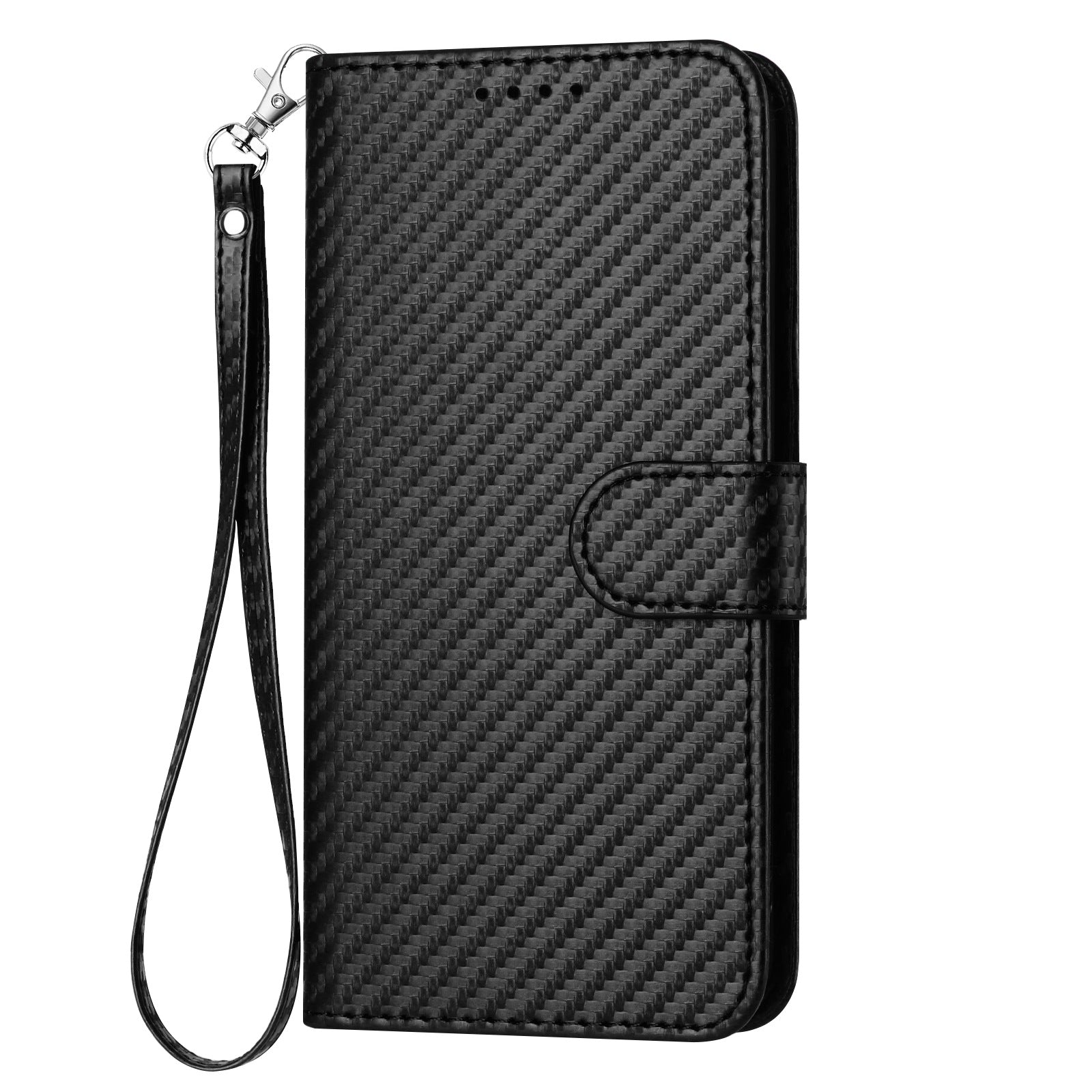 For Samsung Galaxy S26 Ultra Wallet Case with Strap Carbon Fiber Texture Leather Mobile Cover