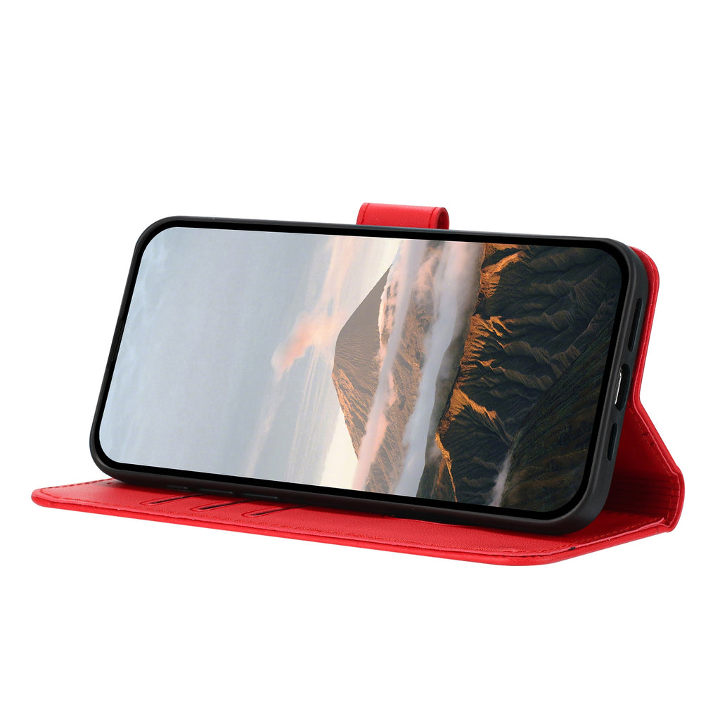 For Samsung Galaxy S26 Ultra Case Triangle Imprint Leather Phone Cover with Lanyard