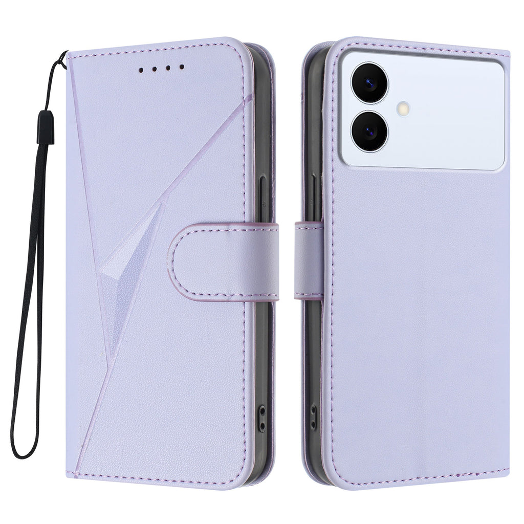 Funda de piel con estampado triangular para Samsung Galaxy S26 Edge con cordón