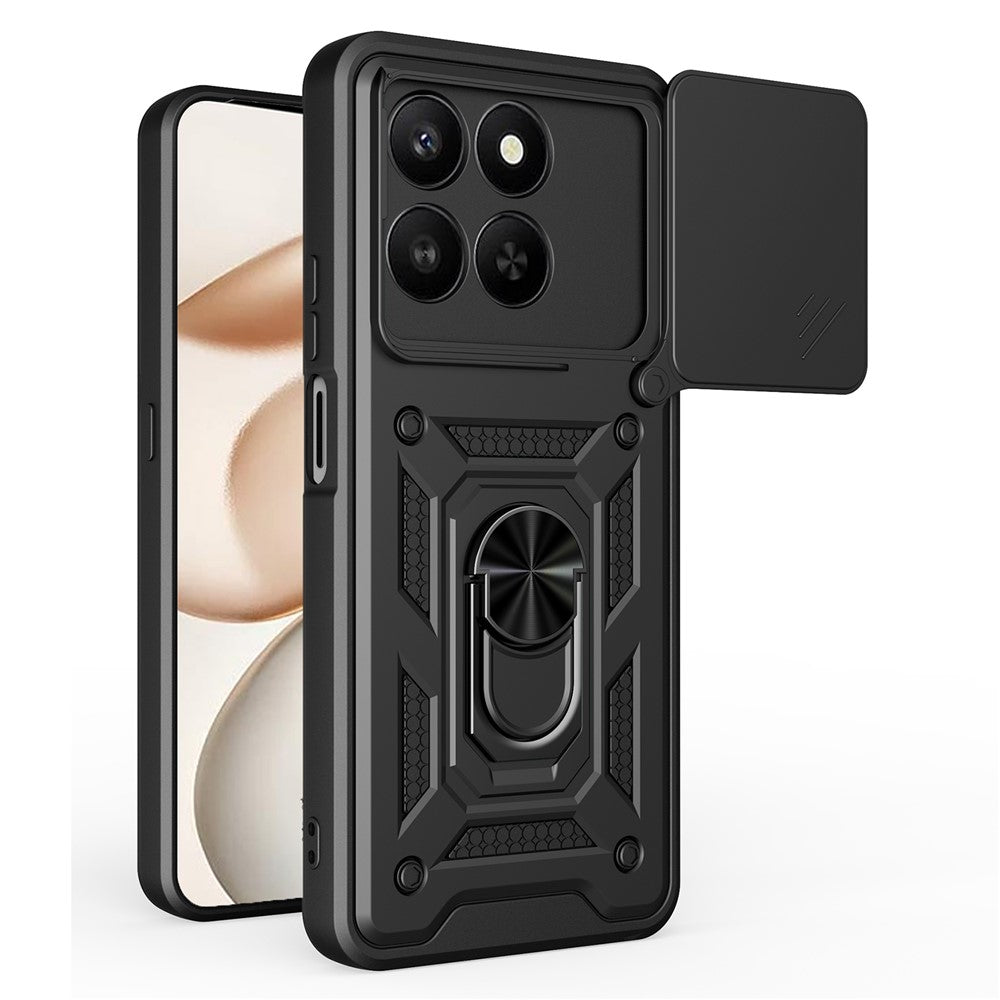 AMORUS Phone Case For Honor 400 Smart 5G  /  4G  /  X7d 4G  /  5G Kickstand PC + TPU Cover with Camera Lens Slider