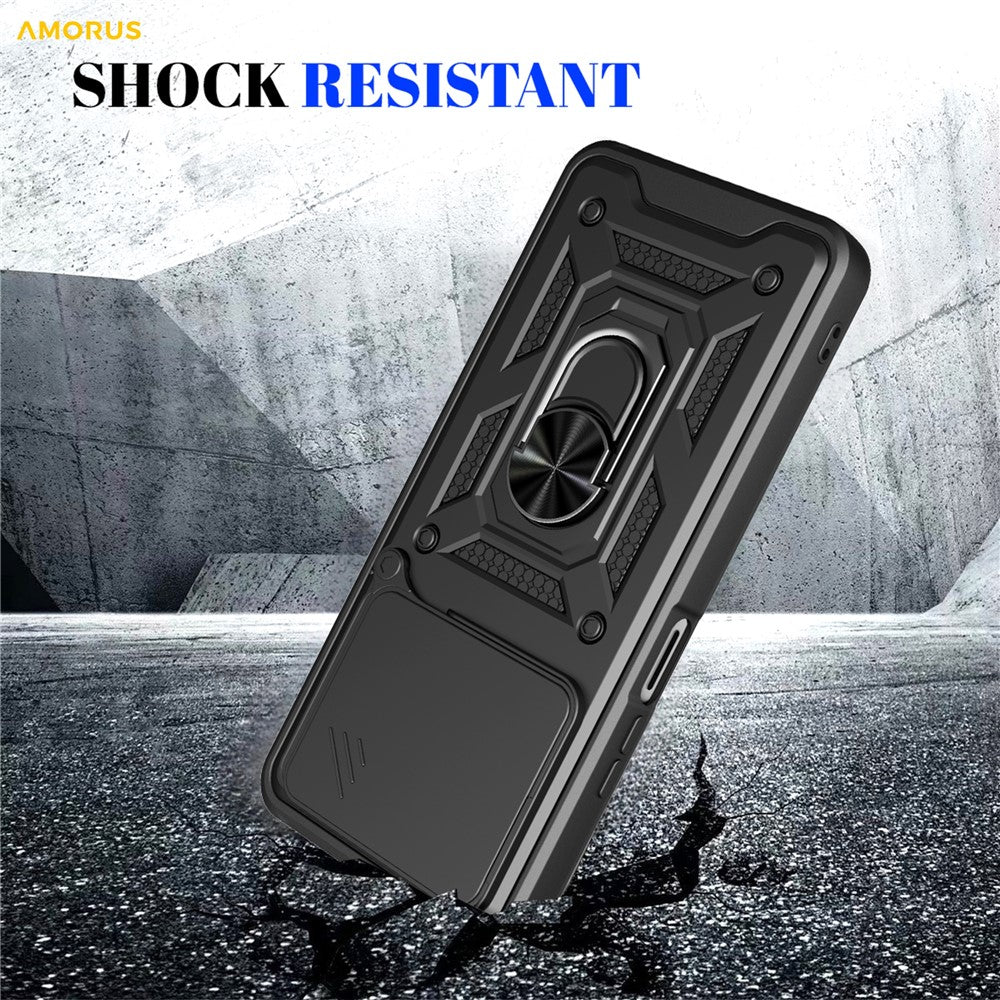AMORUS Phone Case For Honor 400 Smart 5G  /  4G  /  X7d 4G  /  5G Kickstand PC + TPU Cover with Camera Lens Slider