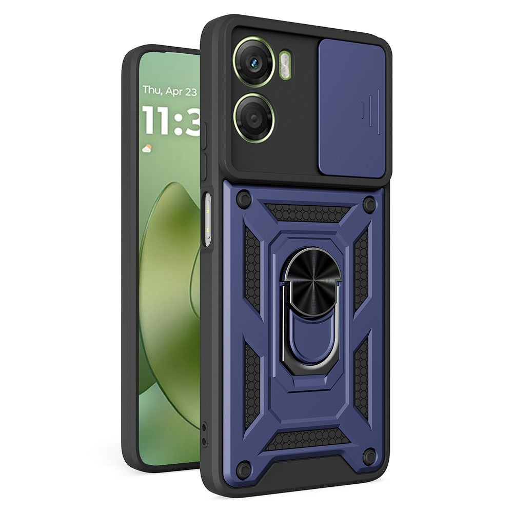 AMORUS For Motorola Moto G06 4G Case Kickstand PC + TPU Phone Cover with Camera Lens Slider