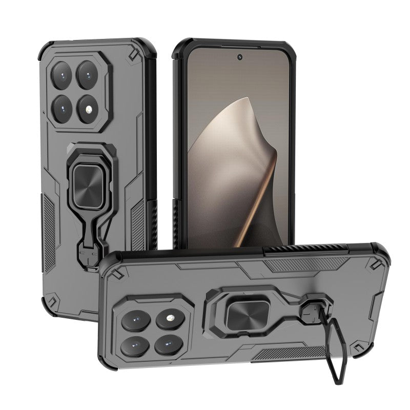 For Xiaomi 15T Phone Case WANLONFENG PC TPU Back Cover Kickstand with Tempered Glass