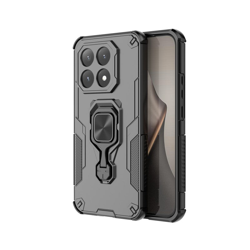 For Xiaomi 15T Phone Case WANLONFENG PC TPU Back Cover Kickstand with Tempered Glass