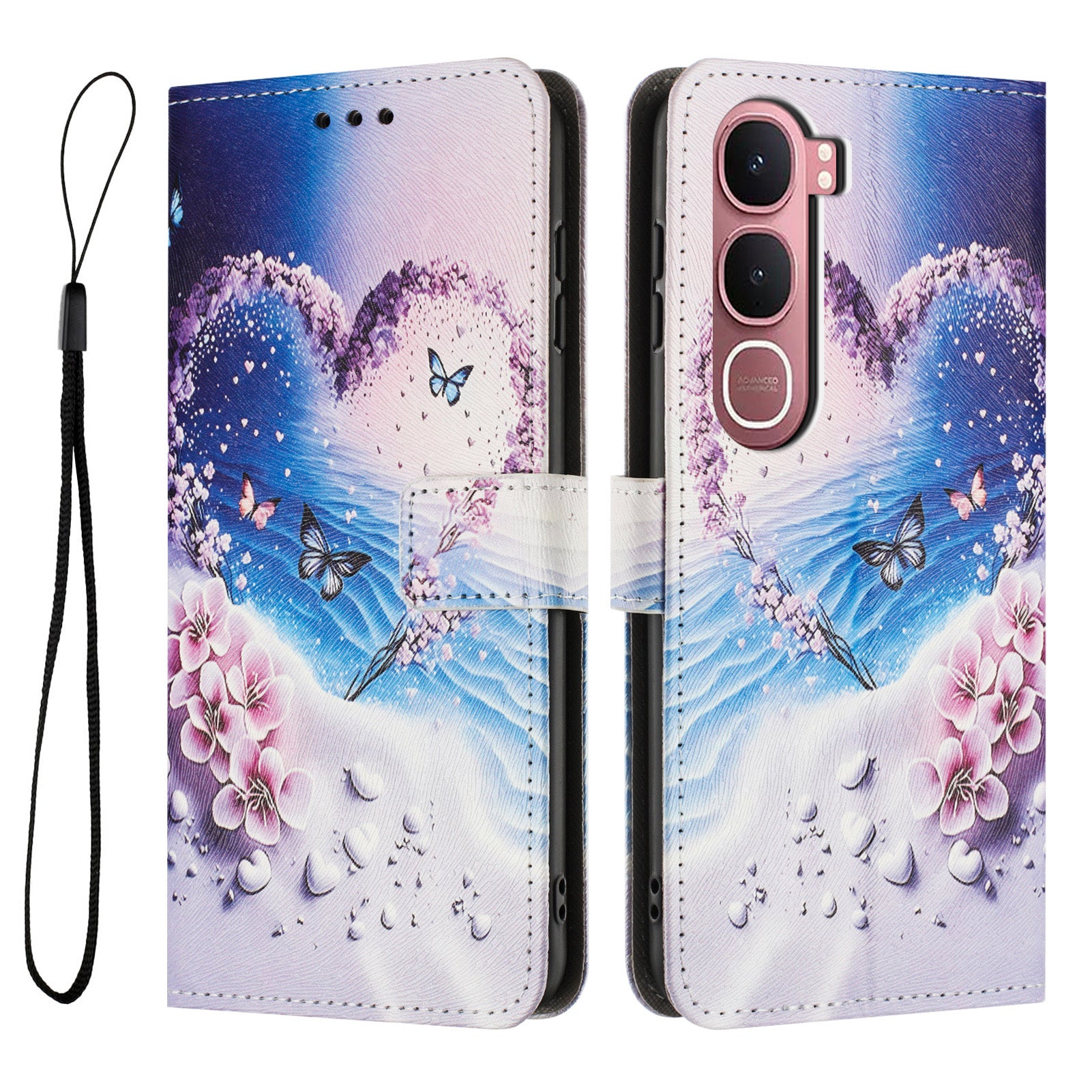 For vivo Y21d / vivo Y31 5G Wallet Case Pattern Printing PU Leather Phone Cover with Lanyard