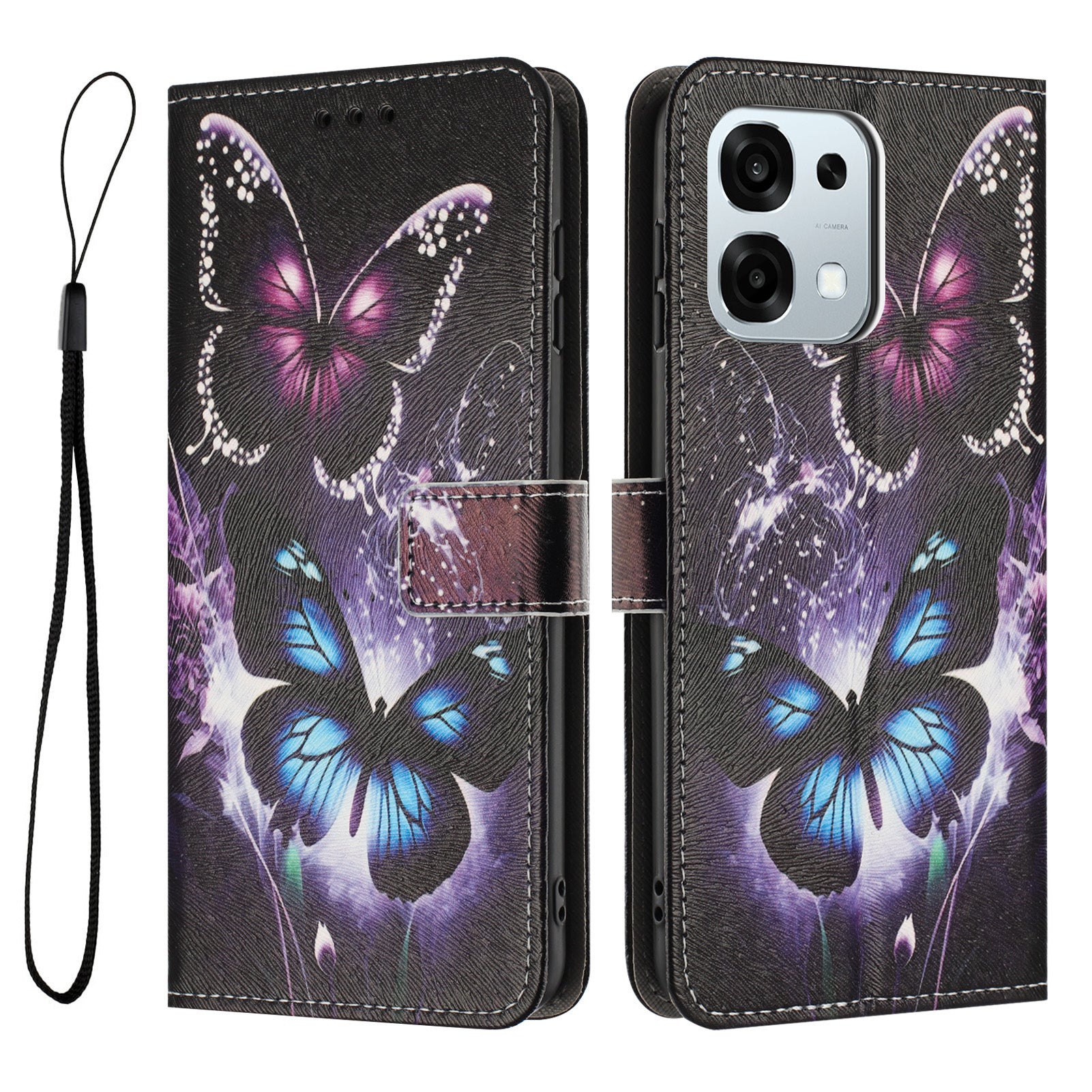 For Oppo F31 5G / Oppo A6 Pro 5G / Oppo A6 Pro 4G Wallet Case Pattern Printing PU Leather Phone Cover with Lanyard