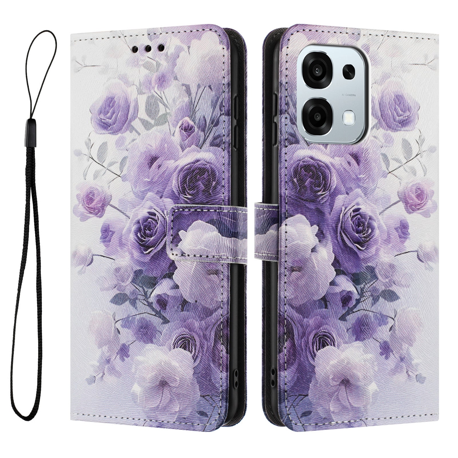 For Oppo F31 5G / Oppo A6 Pro 5G / Oppo A6 Pro 4G Wallet Case Pattern Printing PU Leather Phone Cover with Lanyard