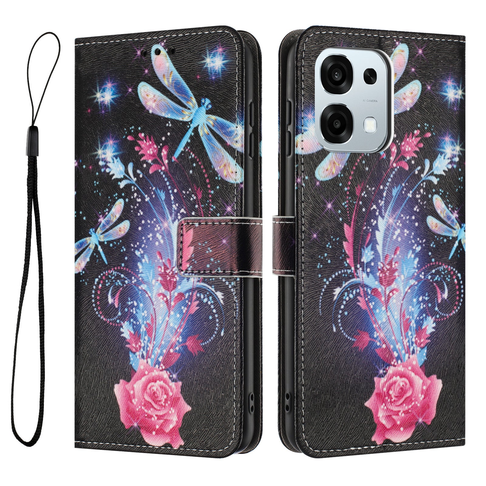 For Oppo F31 5G / Oppo A6 Pro 5G / Oppo A6 Pro 4G Wallet Case Pattern Printing PU Leather Phone Cover with Lanyard
