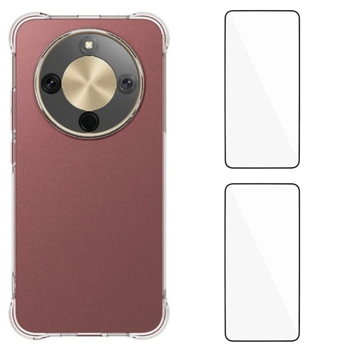 Coque en TPU WANLONFENG série WL2 de 2,0 mm pour Honor X9d 5G / Honor X70 5G, avec 2 films protecteurs en verre trempé.