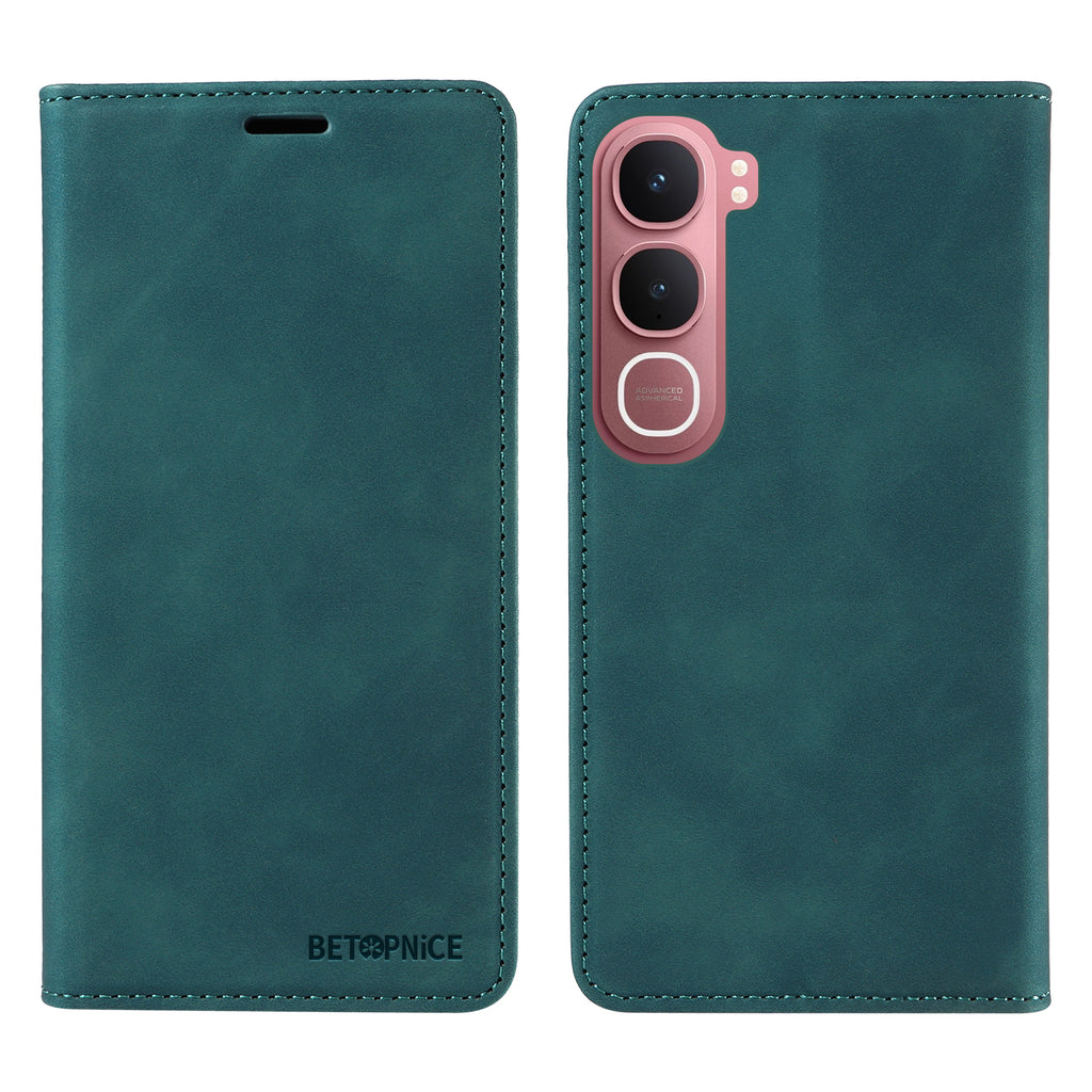 Funda BETOPNICE para vivo Y21d con cierre magnético, bloqueo RFID, tipo cartera, con soporte y cubierta de cuero.