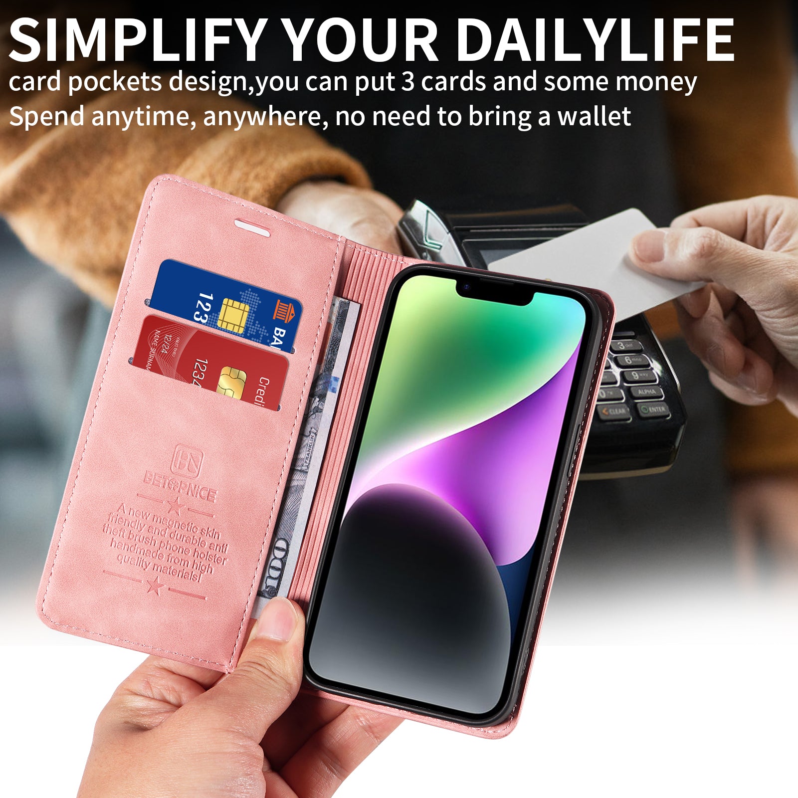For vivo X300 Pro 5G Case BETOPNICE Magnetic Closure RFID Blocking Wallet Stand Leather Phone Cover