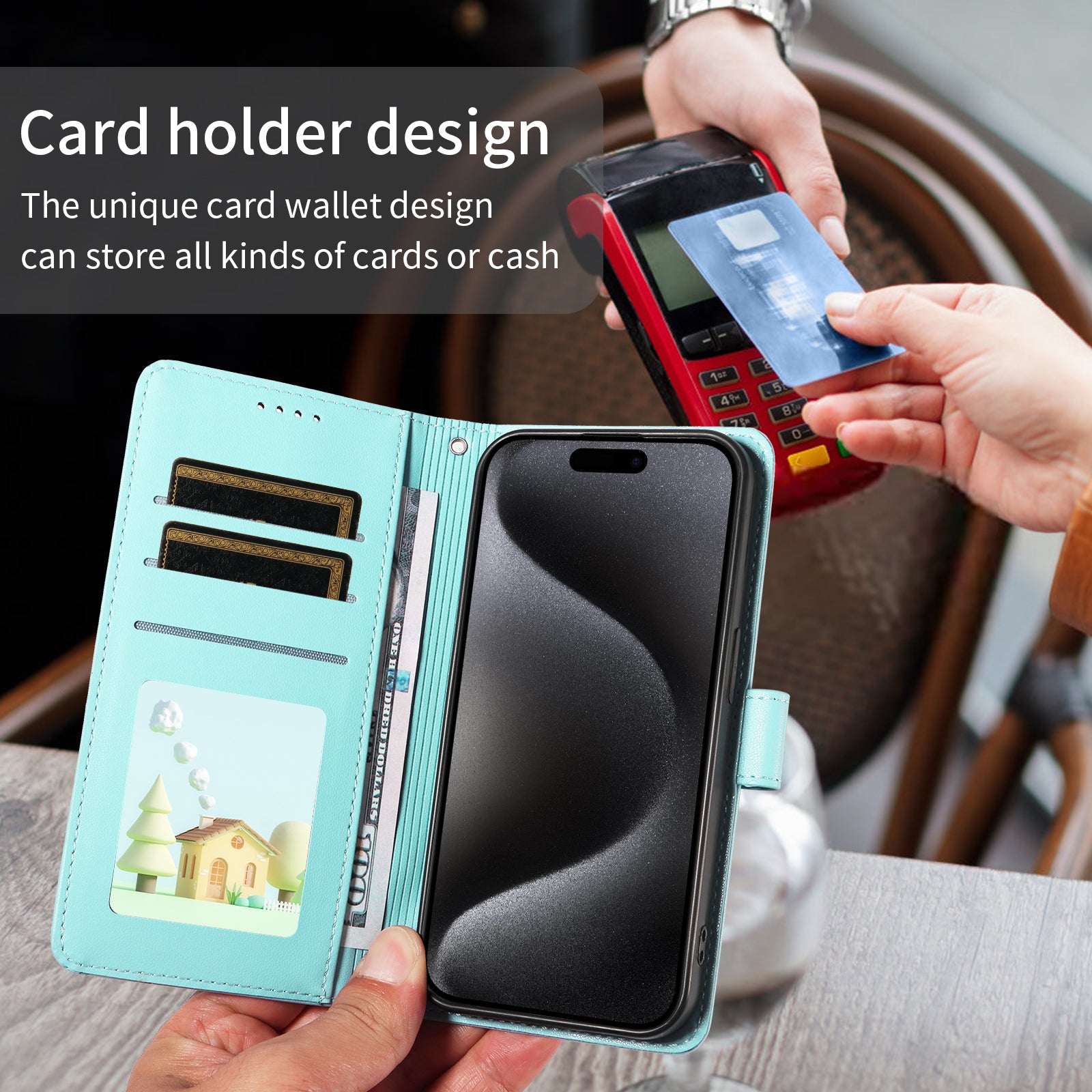 For vivo X300 Pro 5G Case RFID Blocking Imprinted Dog Pattern PU Leather Phone Cover with Wrist Strap