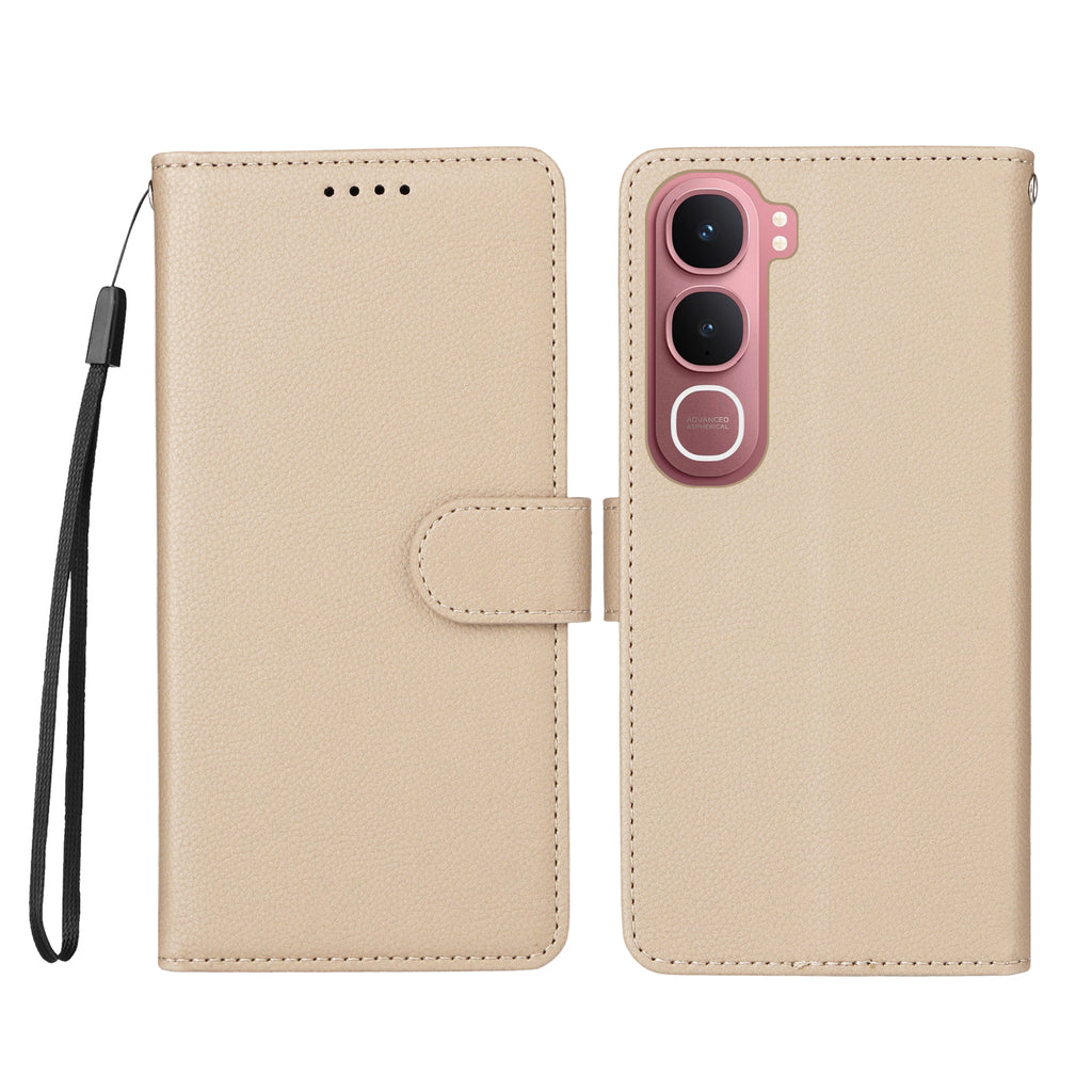 For vivo Y21d / vivo Y31 5G Case RFID Blocking 3 Card Slots PU Leather Phone Cover with Wrist Strap