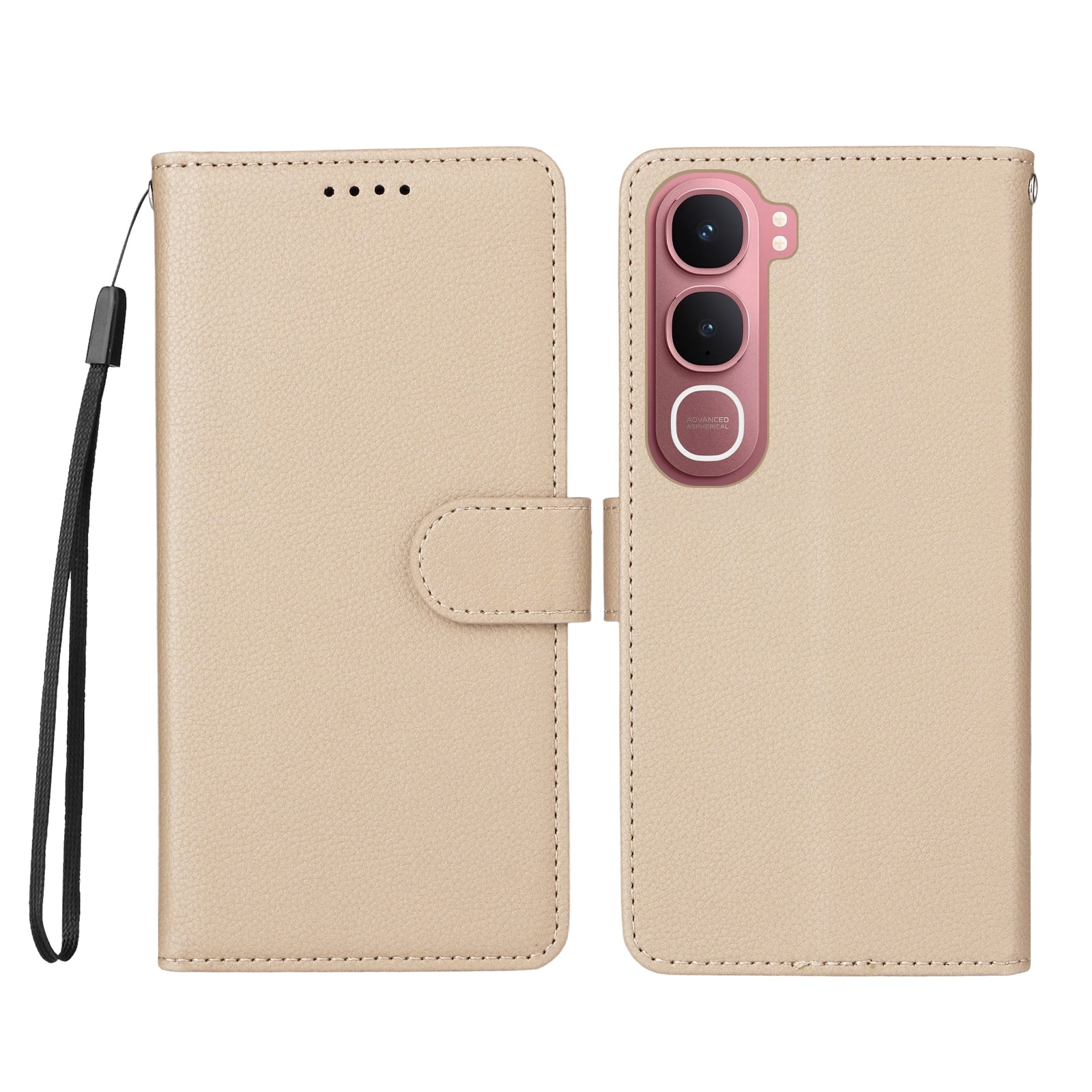 For vivo Y21d / vivo Y31 5G Case RFID Blocking 3 Card Slots PU Leather Phone Cover with Wrist Strap