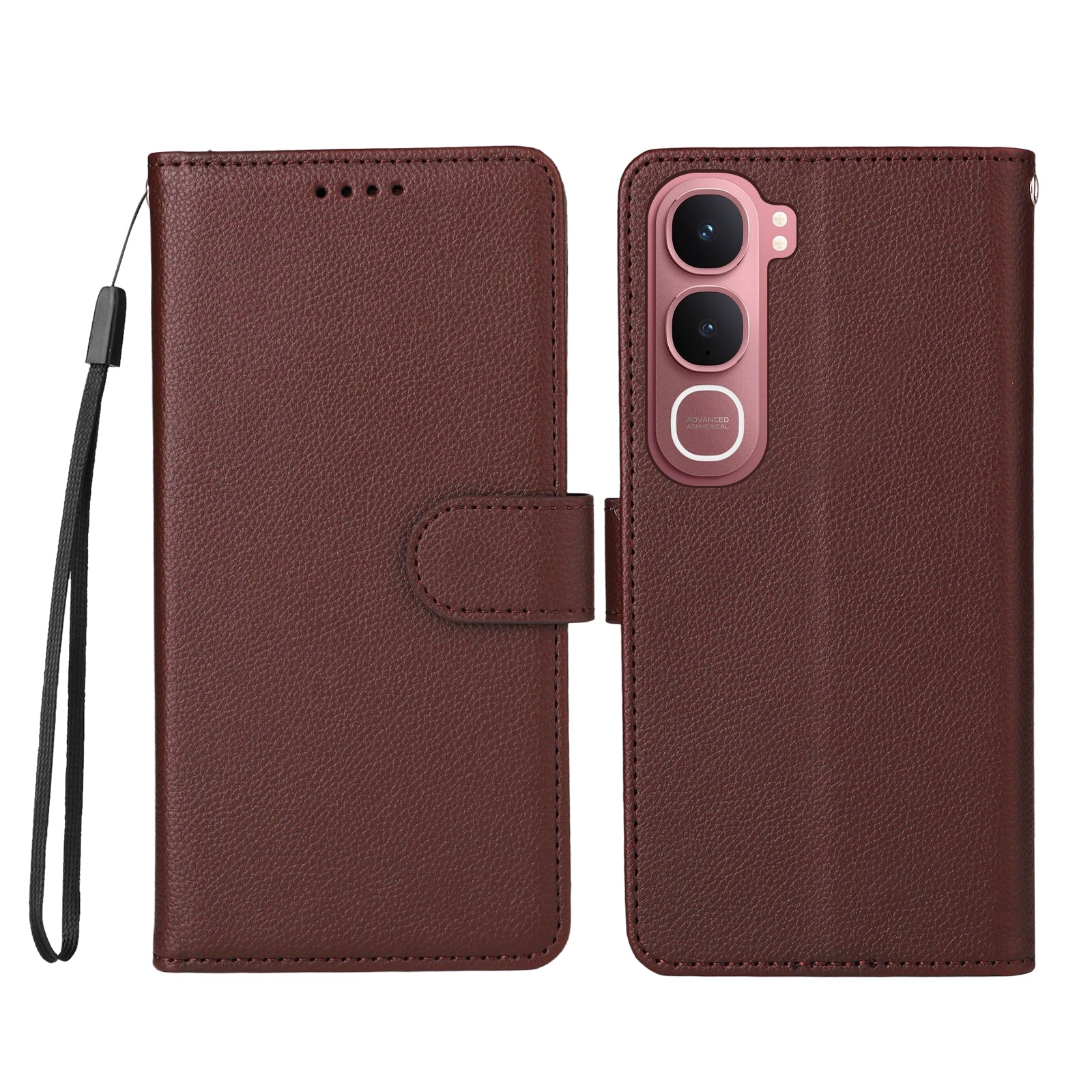 For vivo Y21d / vivo Y31 5G Case RFID Blocking 3 Card Slots PU Leather Phone Cover with Wrist Strap