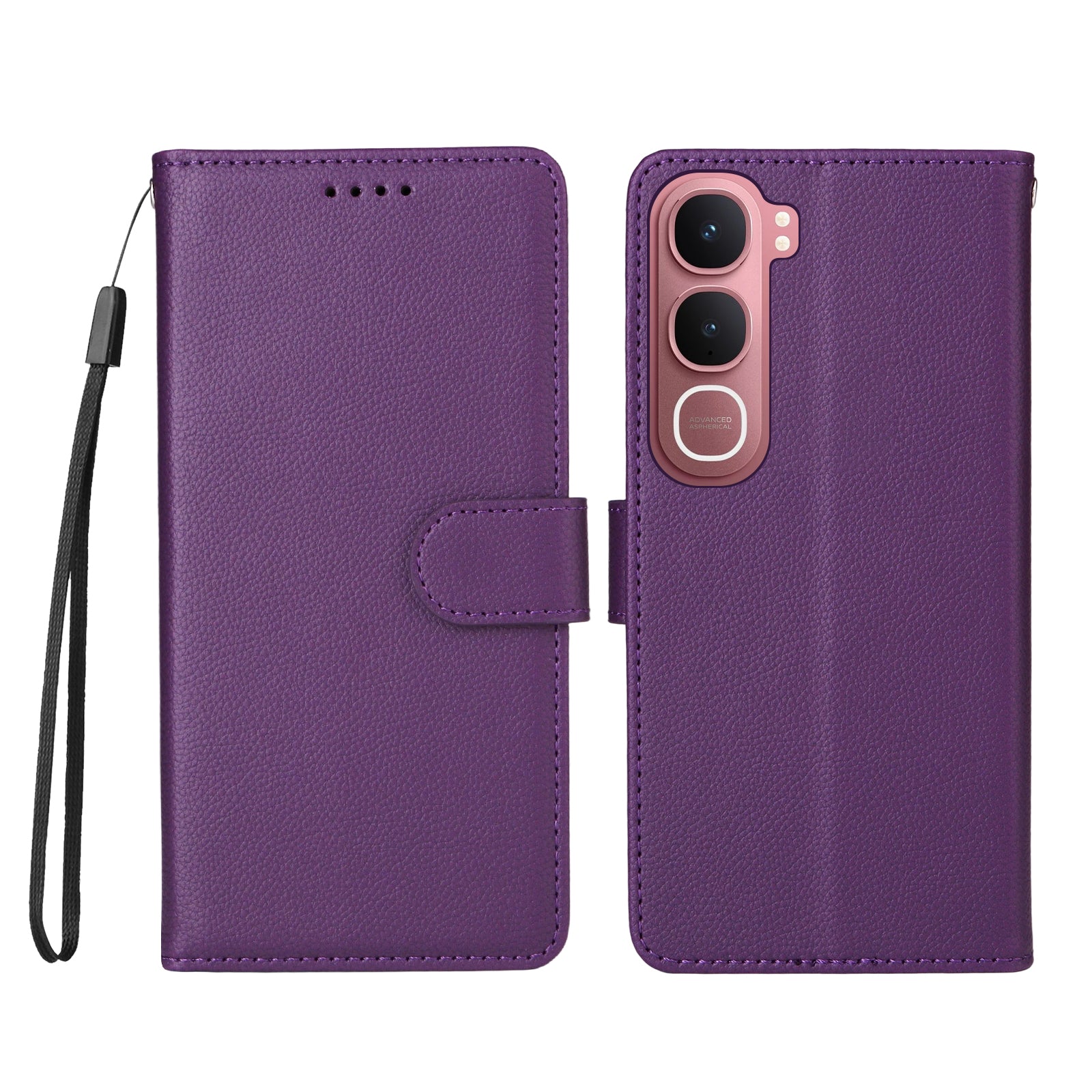 For vivo Y21d / vivo Y31 5G Case RFID Blocking 3 Card Slots PU Leather Phone Cover with Wrist Strap