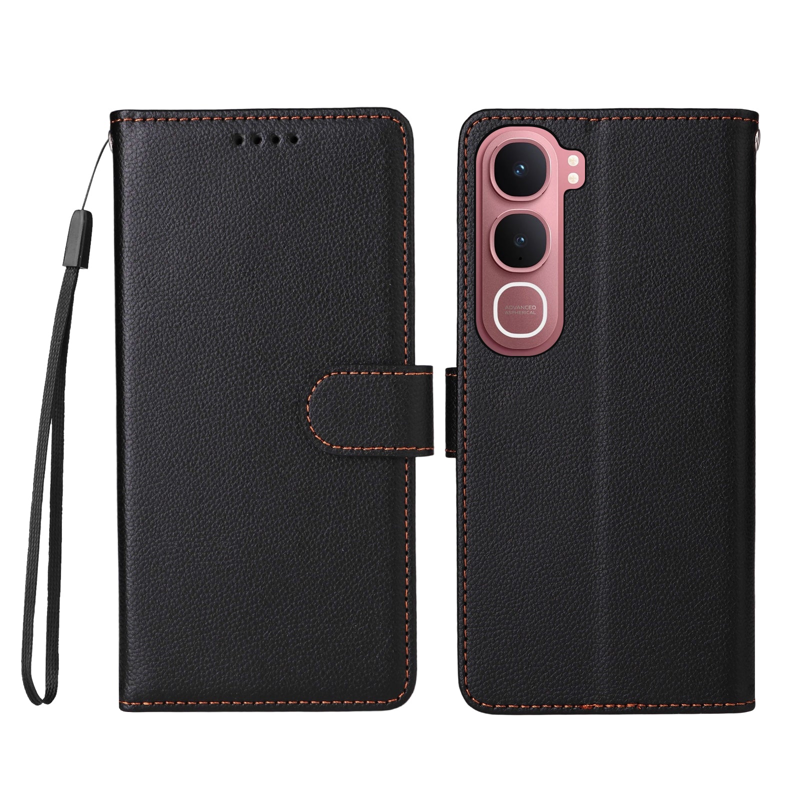 For vivo Y21d / vivo Y31 5G Case RFID Blocking 3 Card Slots PU Leather Phone Cover with Wrist Strap