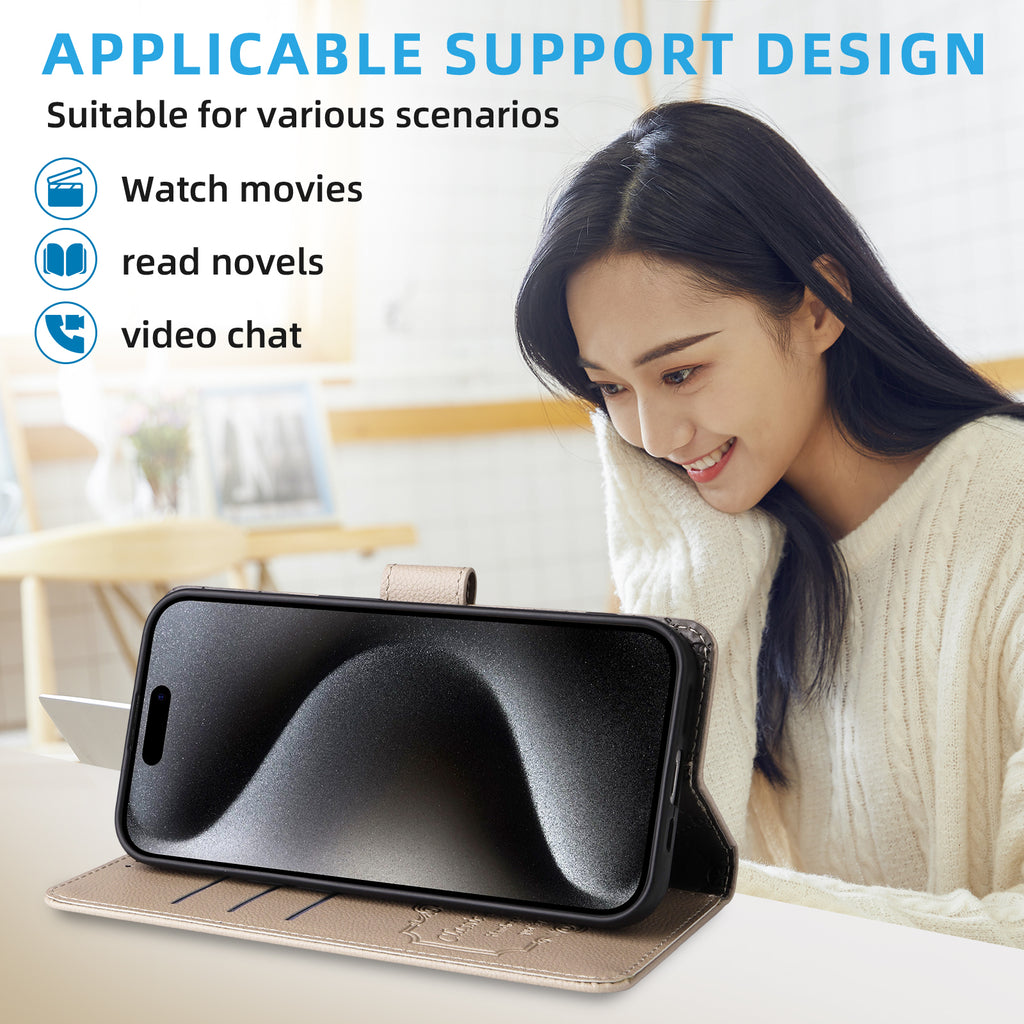 For vivo X300 Pro 5G Case RFID Blocking 3 Card Slots PU Leather Phone Cover with Wrist Strap