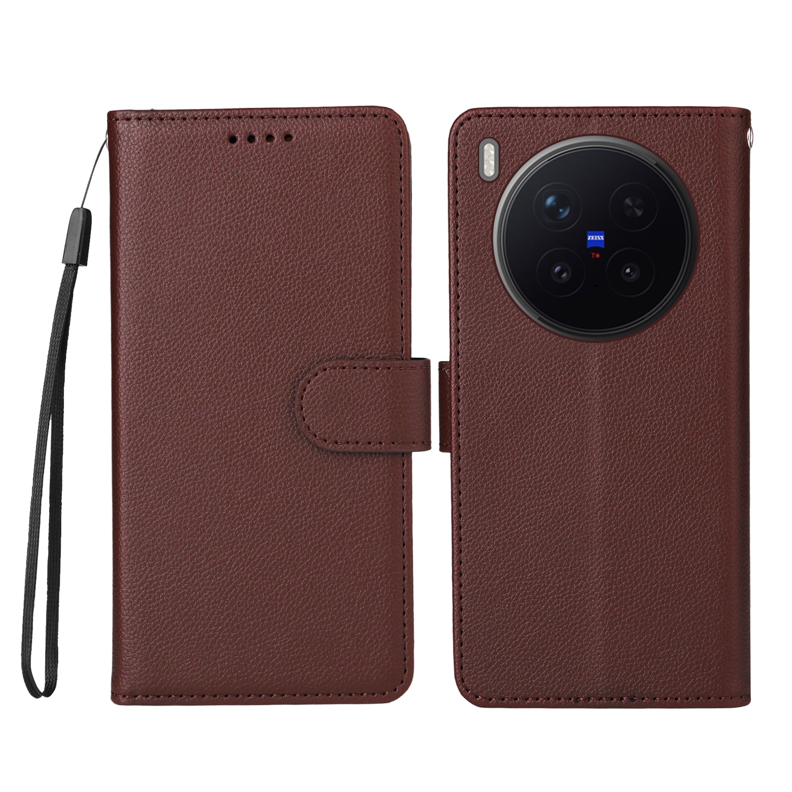 For vivo X300 Pro 5G Case RFID Blocking 3 Card Slots PU Leather Phone Cover with Wrist Strap