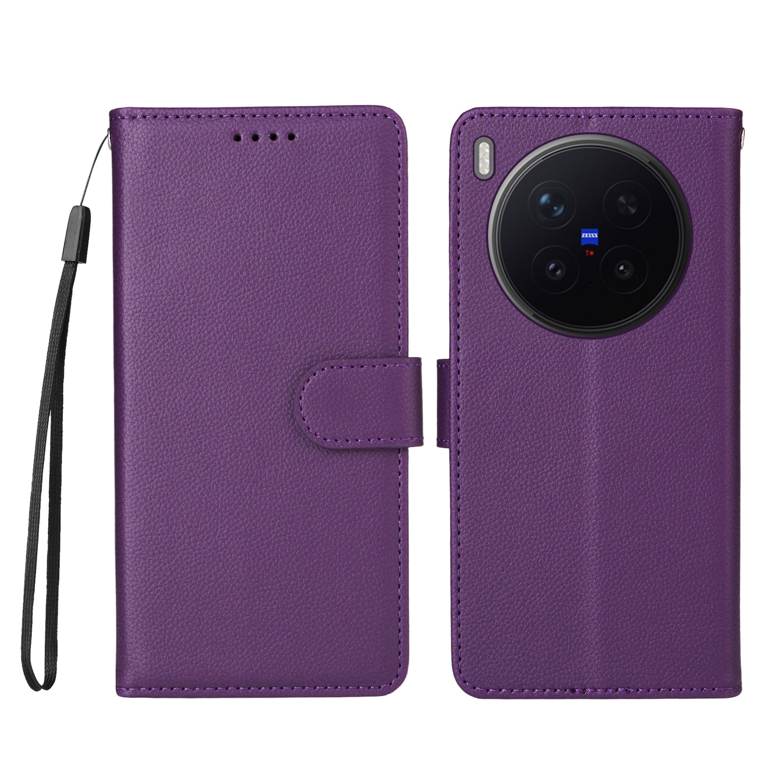 For vivo X300 Pro 5G Case RFID Blocking 3 Card Slots PU Leather Phone Cover with Wrist Strap