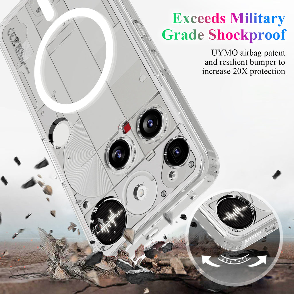 For Nothing Phone (3) 5G Clear Phone Case Compatible with MagSafe TPU+Acrylic Back Cover