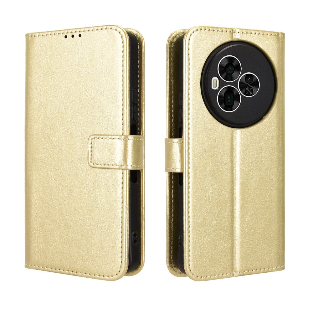 For TCL NxtPaper 60 Ultra 5G PU Leather Case with Strap Crazy Horse Texture Phone Wallet Cover